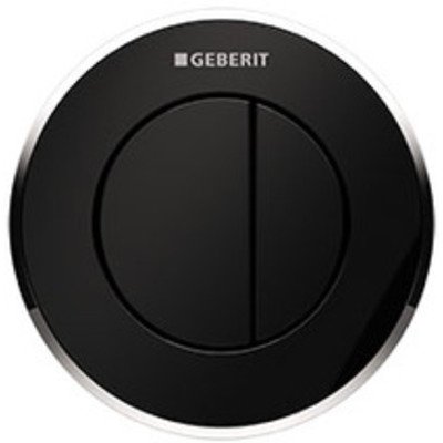 Geberit Type10 bedieningplaat met frontbediening voor toilet 10x10cm zwart / chroom