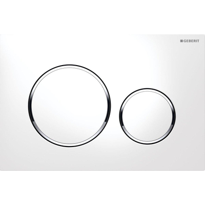 Geberit Sigma20 bedieningplaat, 2-toets spoeling frontbediening voor toilet 24.6x16.4cm wit