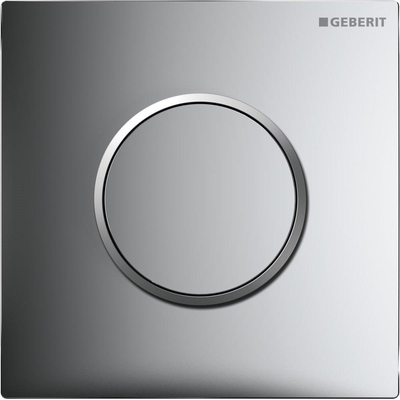 Geberit HyTouch urinoir stuursysteem pneumatisch inclusief bedieningsplaat Sigma 10 Plaat en toets glansverchroomd Designring matverchroomd