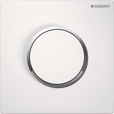 Geberit type 10 urinioir bedieningsplaat - pneumatisch - ronde knop - wit/glans chroom