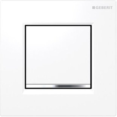 Geberit type 20 urinioir bedieningsplaat - pneumatisch - rechthoekige knoppen - wit/glans chroom