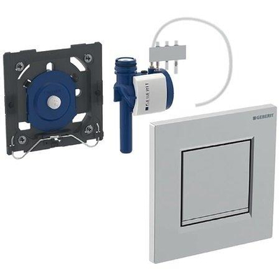 Geberit type 20 urinioir bedieningsplaat - pneumatisch - rechthoekige knoppen - zwart/glans chroom