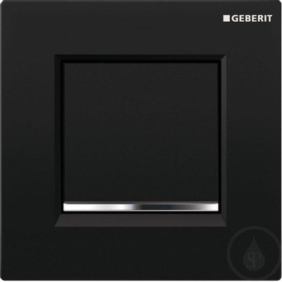 Geberit type 20 urinioir bedieningsplaat - pneumatisch - rechthoekige knoppen - zwart/glans chroom