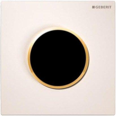 Geberit type 10 urinioir bedieningsplaat - 230V- ronde knop - wit/verguld