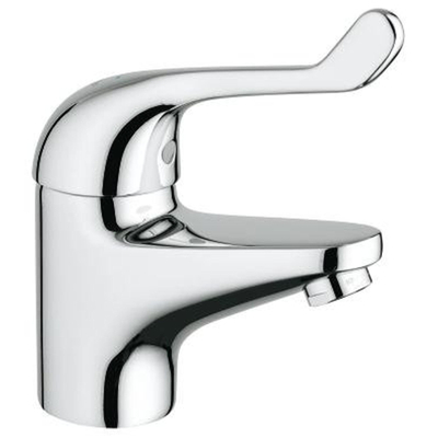 GROHE Euroeco Special veiligheids wastafelkraan laag met hendel 12cm gladde body chroom