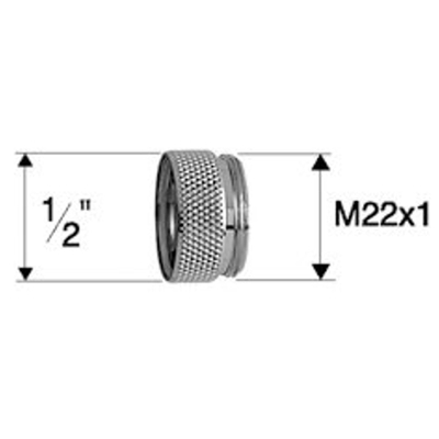 Neoperl verloopnippel 1/2 bixM22 bu chroom