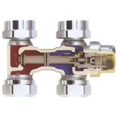 Heimeier Vekolux onderblok 2 pijps 1/2 50mm recht voor radiator bi.dr.