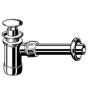 Viega plugbekersifon met uittrekbare standpijp 5/4 met muurbuis en rozet chroom