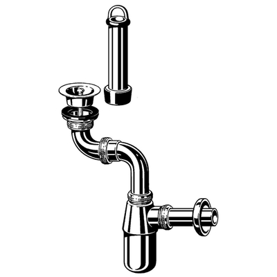 Viega plugbekersifon ruimtebesparend ergonomisch met standpijp chroom