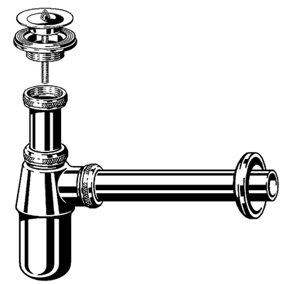 Viega universele plug bekersifon inclusief verlengde muurbuis en rozet 5/4x25cm chroom