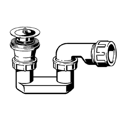 Viega douchebakafvoer compleet voor douchebak met gat 52mm met hoge sifon chroom