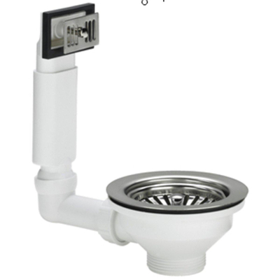 Viega gootsteenafvoer en overloopgarnituur 6/4 x1145mm met korfplug voor gat 90mm RVS