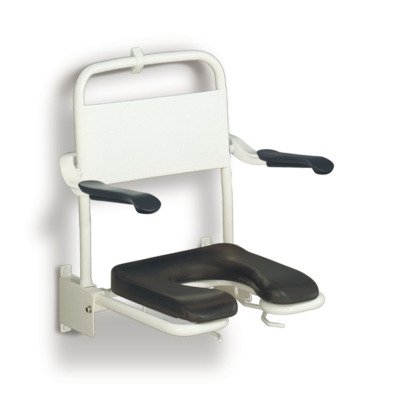 Handicare Linido douchezitje m zitting en armleggers rvs gecoat wit