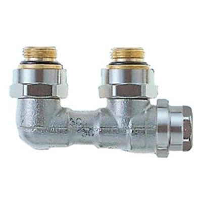 Heimeier Vekolux onderblok 2 pijps 1/2 50mm haaks voor radiator bi.dr.