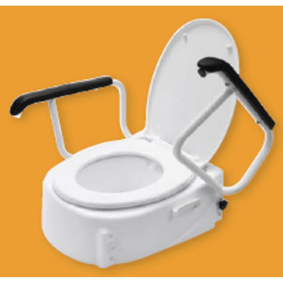 Handicare Linido toiletverhoger met armleggers en deksel (verhoogt de zithoogte met 85 125 of 165mm)