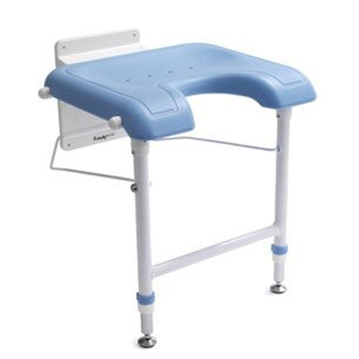 Handicare douchezitting opklapbaar met hulppoot wit