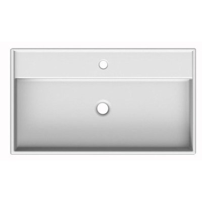 Royal Plaza Latona wastafel 80x46cm met kraangat en overloop wit