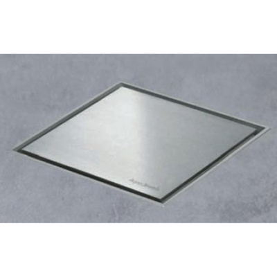 Easy Drain AquaJewels Quattro Zero geborsteld 15x15cm met zijuitlaat 50mm waterslot 30/35/50mm RVS AJQ 15X15 ZM