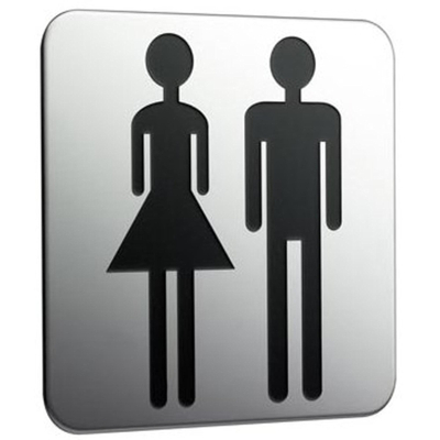 Emco System 2 deurplaat "dames en heren" chroom