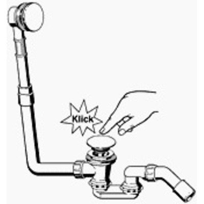 Viega Citaplex bad af- en overloopgarnituur kliksluiting messing Chroom