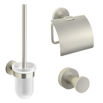 Royal plaza Salix toiletset haak+rolhouder+borstelhouder geborsteld SHOWROOMMODEL