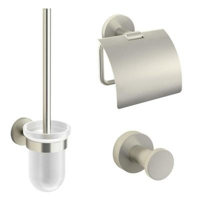 Royal plaza Salix toiletset haak+rolhouder+borstelhouder geborsteld SHOWROOMMODEL