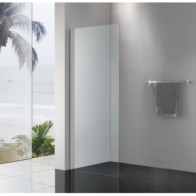 Royal Plaza Sway zijwand voor schuifdeur 100x200cm met zilver glans en helder glas clean