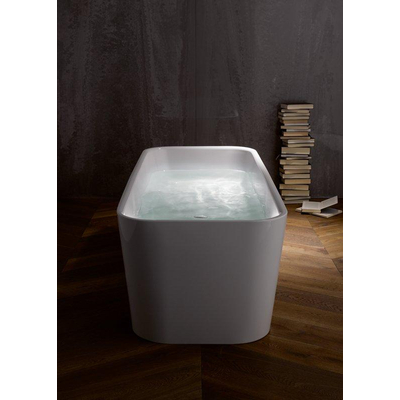 Bette Art I duobad plaatstaal half vrijstaand met smalle badrand 180x80x42cm met paneel wit