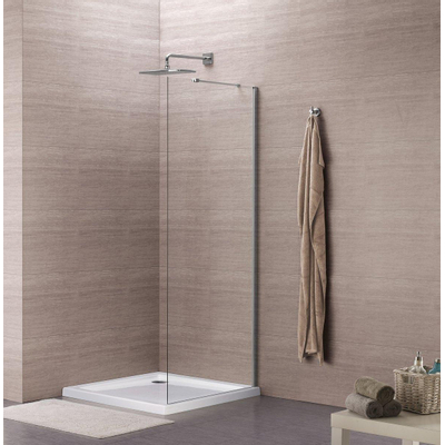 Royal plaza Hendra zijwand tbv deur 80x195cm chroom-helder clean