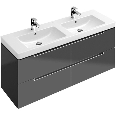 Villeroy & boch Subway 2.0 wastafelonderkast 128.7x52x4.49cm Wit glans