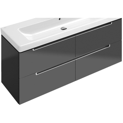 Villeroy & Boch Subway 2.0 wastafelonderbouw 128,7x44,9x41,6cm met 4 lade voor meubelwastafel 7176 130cm grey