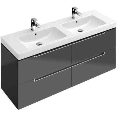 Villeroy & boch Subway 2.0 wastafelonderkast 128.7x42x4.49cm Wit glans