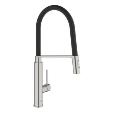 GROHE Concetto Keukenkraan - uittrekbare uitloop - 2 straalsoorten - met profesionele handdouche - supersteel geborsteld