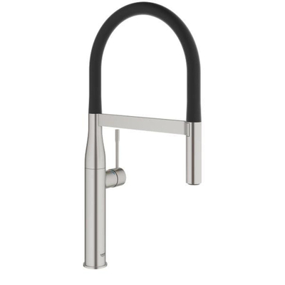 GROHE essence new Keukenkraan - hoog - uittrekbare uitloop - 2 straalsoorten - met profesionele handdouche - supersteel geborsteld