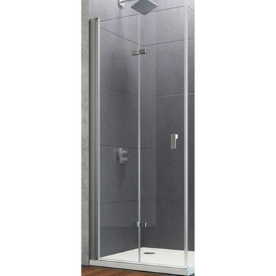 Huppe Design pure 2 delige vouwdeur sft links 120x200cm matzilver helder glas