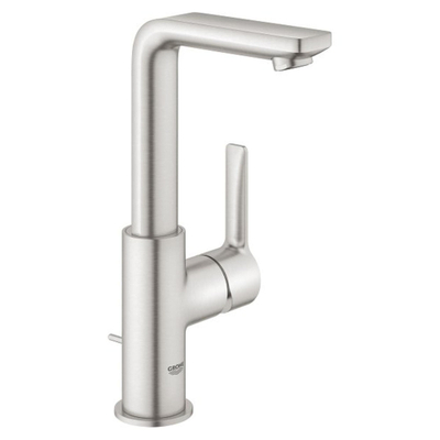 GROHE Lineare New waterbesparende wastafelkraan L-size met waste met draaibare gegoten uitloop supersteel