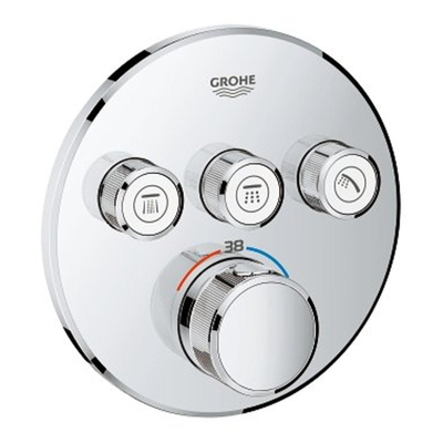 GROHE Grohtherm SmartControl inbouwkraan thermostatisch met omstel voor 3 functies rond chroom