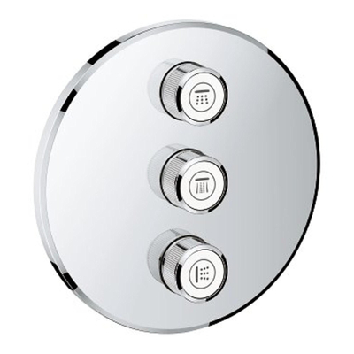 Grohe SmartControl Douchekraan inbouw - 3 knoppen - geschikt voor 3 functies - rond - chroom