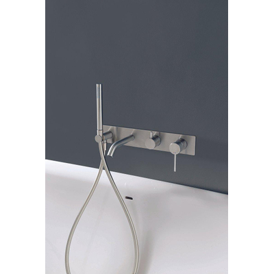 Royal plaza Visione afdekset badkraan uitloop 154mm geborsteld rvs TWEEDEKANS