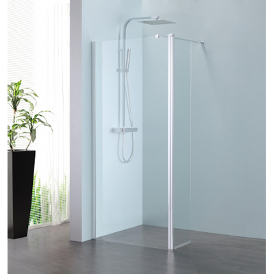 Royal Plaza Parri draaideel voor walk-in 35x200cm zilver profiel en helder glas met clean coating