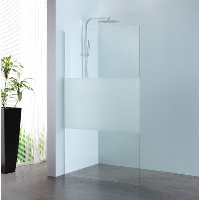 Royal Plaza Parri walk-in 90x200cm zilver profiel en deel matglas met clean coating