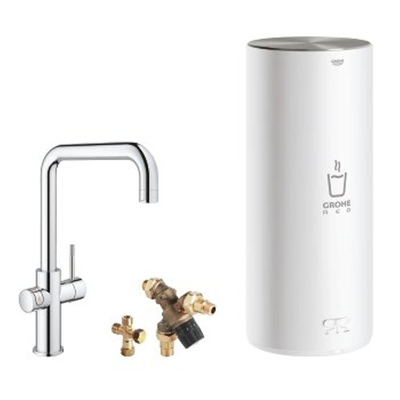 GROHE Red Keukenkraan - hoog - 3 in 1 - u uitloop - l size boiler - chroom