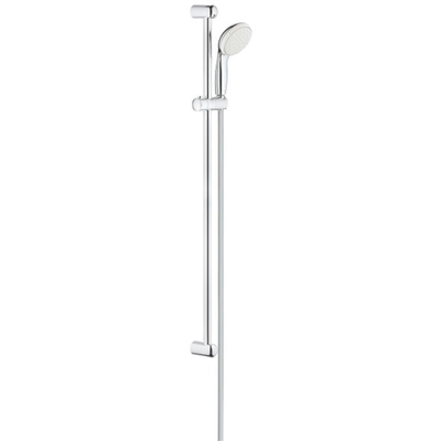 GROHE New Tempesta 100 Glijstangset - 90cm - ronde handdouche - 1 straalsoort - gladde doucheslang - chroom/wit