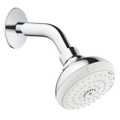 GROHE Tempesta 100 Hoofddouche - 10cm - 3 straalsoorten - wandmontage - chroom/wit