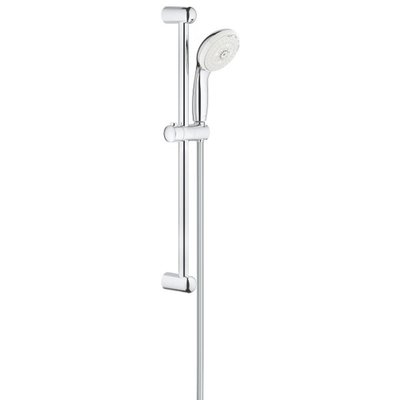 GROHE New Tempesta 100 Glijstangset - 60cm - ronde handdouche - 4 straalsoorten - gladde doucheslang - chroom/wit