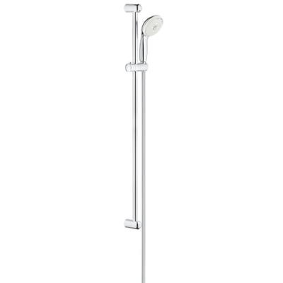 GROHE New Tempesta 100 Glijstangset - 90cm - ronde handdouche - 3 straalsoorten - gladde doucheslang - chroom/wit