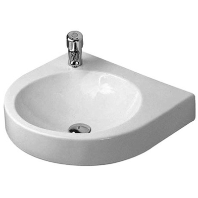 Duravit Architec wastafel 57,5x52 cm. 1x kraagat links wit
