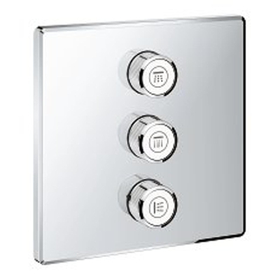 Grohe SmartControl Inbouwthermostaat - 3 knoppen - geschikt voor 3 functies - vierkant - chroom