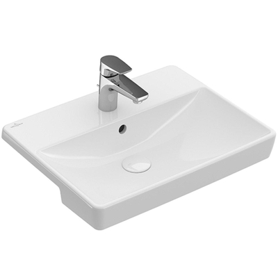 Villeroy & Boch Avento voorbouwwastafel 55x36cm 1 kraangat met overloop wit