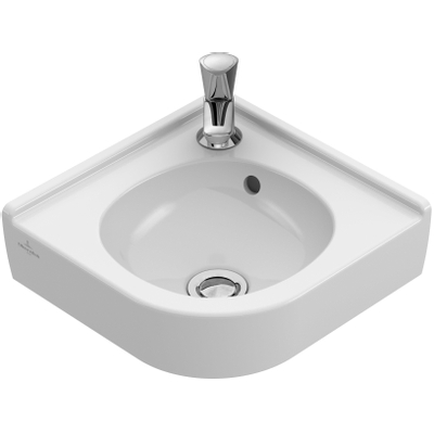 Villeroy & boch O.novo Hoekfontein 40x32x14.5cm zonder overloop ongeslepen Wit Alpin.